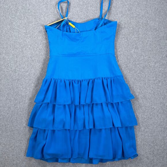 Walter by Walter Baker Blue Tiered Ruffle Mini Dress Size X-Small Bodice Top New - Picture 12 of 12